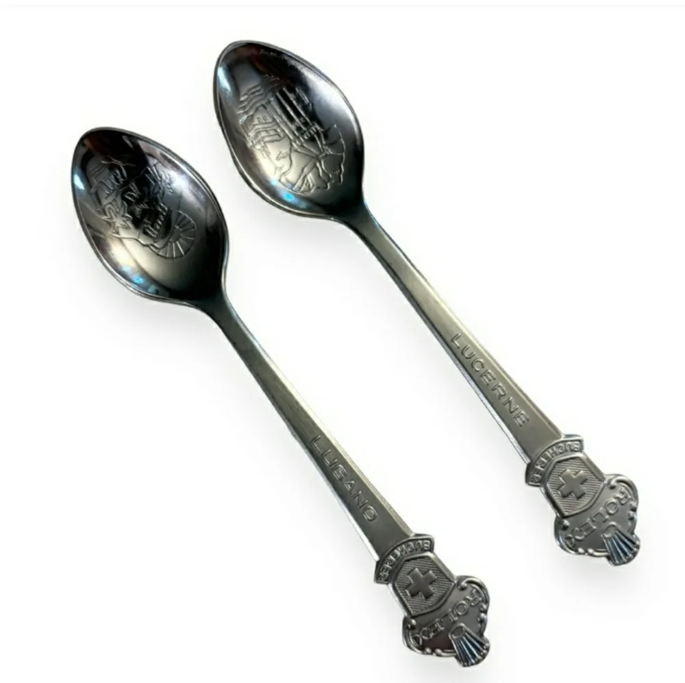 ROLEX Collectible Demi-Tasse Spoons Stainless Steel Set of 2